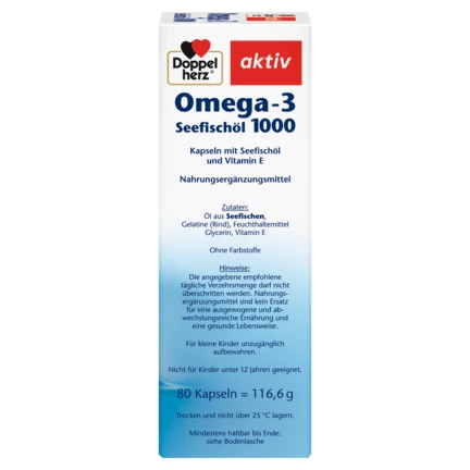 Doppelherz aktiv Omega-3 Tengeri Halolaj 1000  Jobb oldali nézet